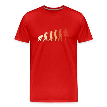 Yogi Evolution Yoga - Männer Premium Bio T-Shirt - Rot - Vorne - Damien (186cm)