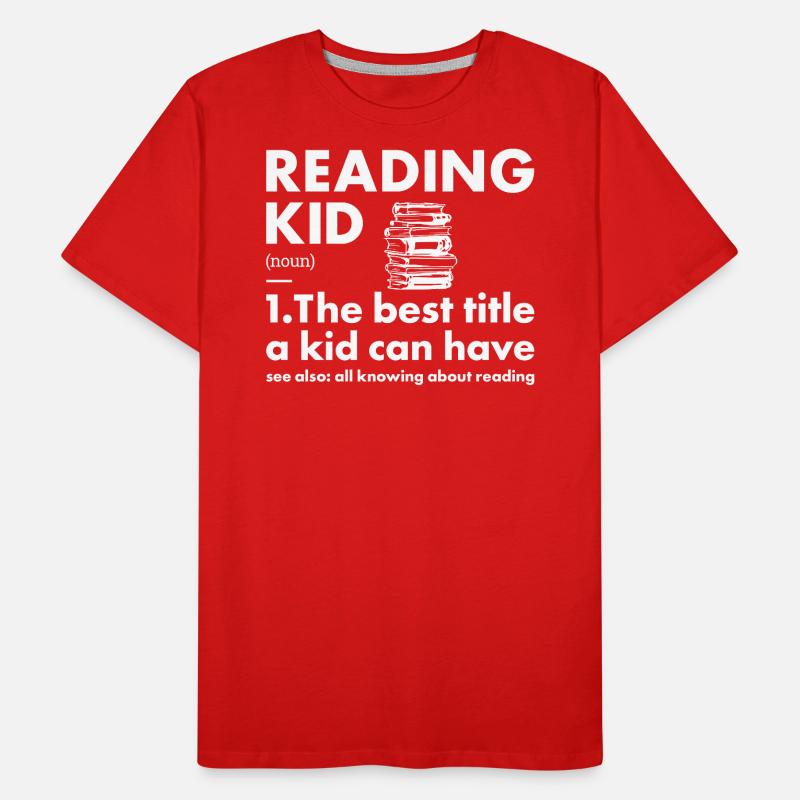 Reader Kid Definition Reading Men's Premium Organic T-Shirt
