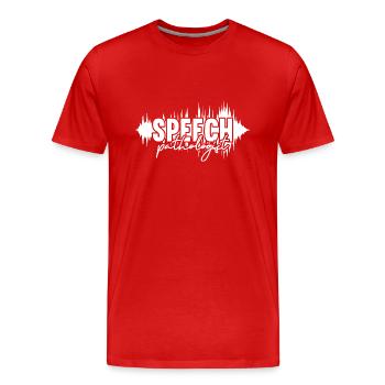 SLP Speech language Pathologist Speechie - Men's Premium Organic T-Shirt - red - Front - Damien (186cm)