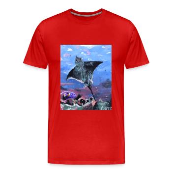 Die Anmut des Stachelrochens - Männer Premium Bio T-Shirt - Rot - Vorne - Damien (186cm)