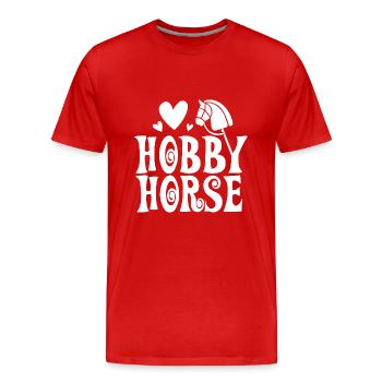Cheval de loisir - Cheval de loisir - Équitation - Cadeau - T-shirt bio Premium Homme - rouge - Devant - Damien (186cm)