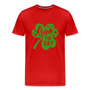 Irish for the day - Shamrock - Ireland - Men's Premium Organic T-Shirt - red - Front - Damien (186cm)
