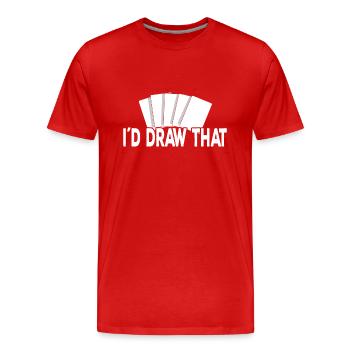 Jeu de cartes à collectionner - T-shirt bio Premium Homme - rouge - Devant - Damien (186cm)