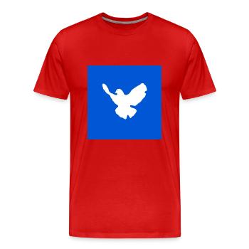 Friedenstaube - Männer Premium Bio T-Shirt - Rot - Vorne - Damien (186cm)