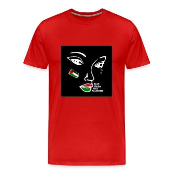 Free palestine women - Men's Premium Organic T-Shirt - red - Front - Damien (186cm)