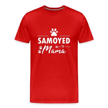 Samoyed Mama - Männer Premium Bio T-Shirt - Rot - Vorne - Damien (186cm)