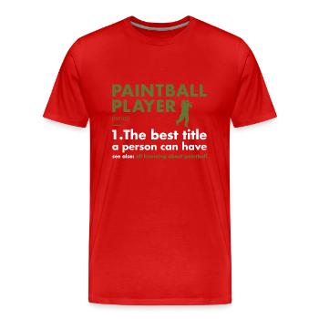 Sport Player Definition Paintball - Men's Premium Organic T-Shirt - red - Front - Damien (186cm)