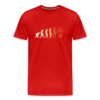 Jardinier Évolution Jardinage - T-shirt bio Premium Homme - rouge - Devant - Damien (186cm)