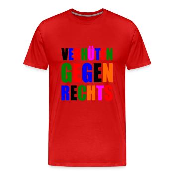 verhüten gegen rechts - Männer Premium Bio T-Shirt - Rot - Vorne - Damien (186cm)