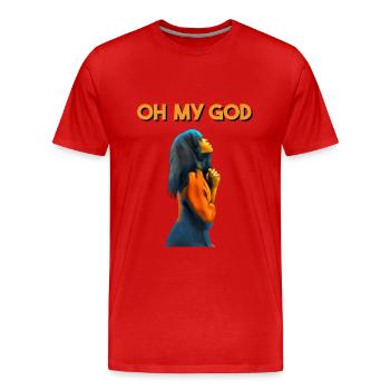 OH MEIN GOTT - Männer Premium Bio T-Shirt - Rot - Vorne - Damien (186cm)