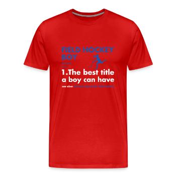 Sport Boy Definition Field Hockey - Männer Premium Bio T-Shirt - Rot - Vorne - Damien (186cm)