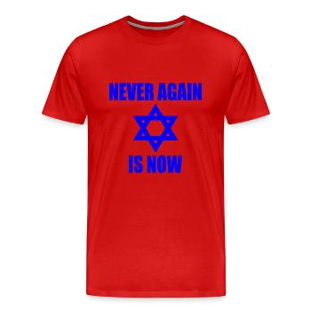 Never again is now - Männer Premium Bio T-Shirt - Rot - Vorne - Damien (186cm)