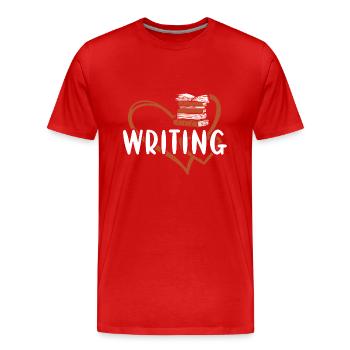 Écrivain Coeur Écriture - T-shirt bio Premium Homme - rouge - Devant - Damien (186cm)