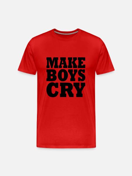 Make boys cry - Men's Premium Organic T-Shirt - red
