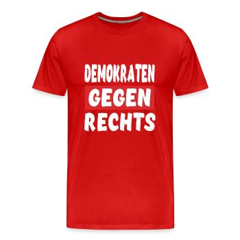 Demokraten Gegen Rechts - Rechts Nein Danke - Männer Premium Bio T-Shirt - Rot - Vorne - Damien (186cm)