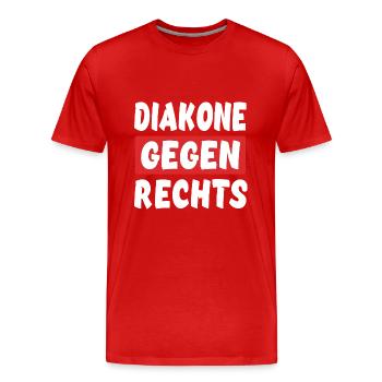 Diakone Gegen Rechts - Rechts Nein Danke - Männer Premium Bio T-Shirt - Rot - Vorne - Damien (186cm)