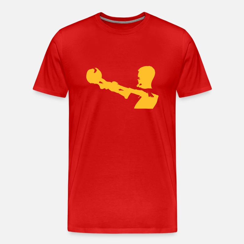 Kugelhantel Action - Männer Premium Bio T-Shirt - Rot
