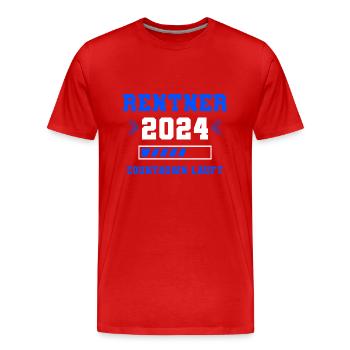 Rentner 2024 Countdown Läuft Rente 2024 - Männer Premium Bio T-Shirt - Rot - Vorne - Damien (186cm)