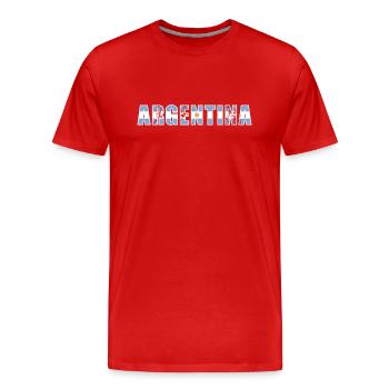 Argentina Rugby - Männer Premium Bio T-Shirt - Rot - Vorne - Damien (186cm)