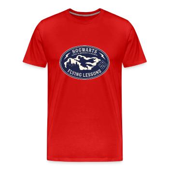 Harry Potter Hogwarts Flugstunden - Männer Premium Bio T-Shirt - Rot - Vorne - Damien (186cm)