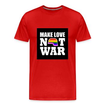 Make love not war - Men's Premium Organic T-Shirt - red - Front - Damien (186cm)