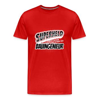 Superheld, clever getarnt als Bauingenieur - Männer Premium Bio T-Shirt - Rot - Vorne - Damien (186cm)