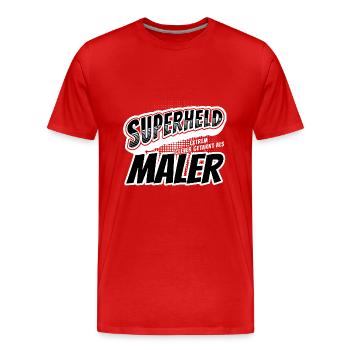 Superheld, clever getarnt als Maler - Männer Premium Bio T-Shirt - Rot - Vorne - Damien (186cm)