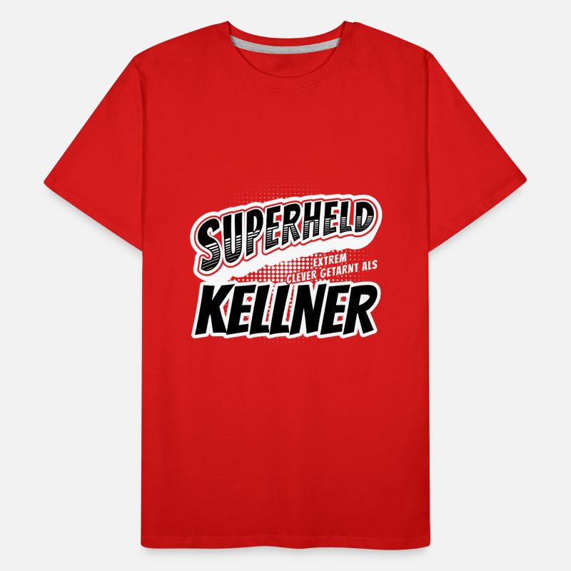 Superheld, clever getarnt als Kellner Männer Premium Bio T-Shirt