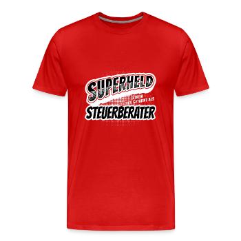 Superheld, clever getarnt als Steuerberater - Männer Premium Bio T-Shirt - Rot - Vorne - Damien (186cm)