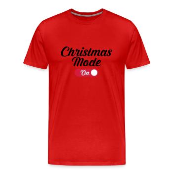 Christmas Mode (On) - T-shirt bio Premium Homme - rouge - Devant - Damien (186cm)