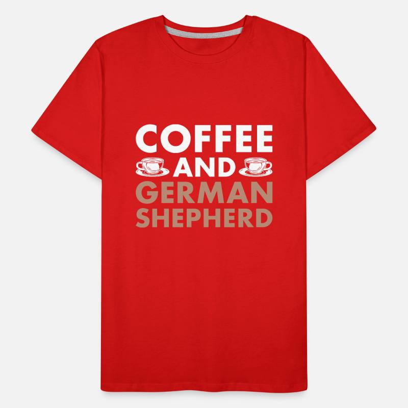 Coffee And German Shepherd Men's Premium Organic T-Shirt