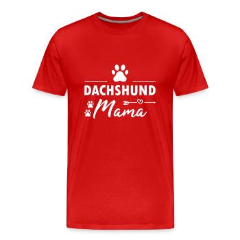 Dachshund Mama - Männer Premium Bio T-Shirt - Rot - Vorne - Damien (186cm)