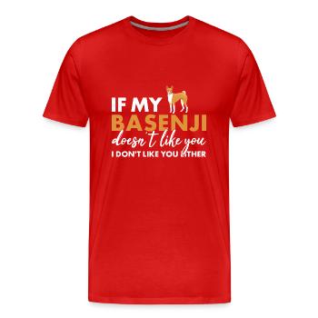 Chien si mon Basenji ne t’aime pas - T-shirt bio Premium Homme - rouge - Devant - Damien (186cm)