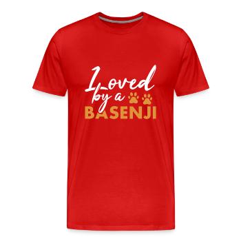 Dog Loved By A Basenji - Men's Premium Organic T-Shirt - red - Front - Damien (186cm)