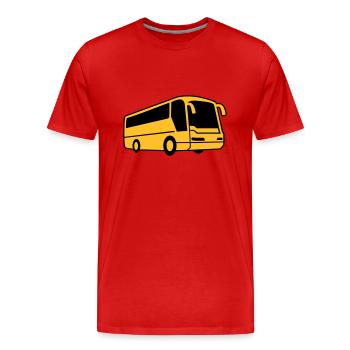 Bus - Männer Premium Bio T-Shirt - Rot - Vorne - Damien (186cm)