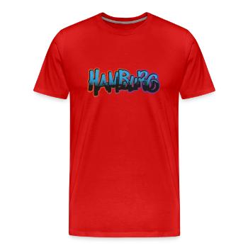Stadt Hamburg Graffiti - Männer Premium Bio T-Shirt - Rot - Vorne - Damien (186cm)