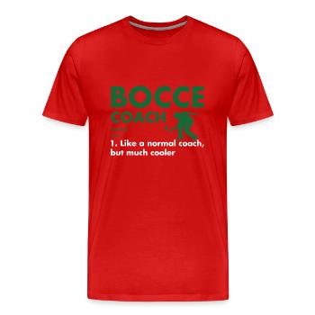 Définition de l’entraîneur sportif Bocce - T-shirt bio Premium Homme - rouge - Devant - Damien (186cm)