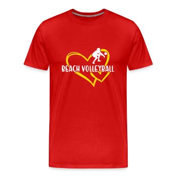 Sport Coeur Volleyball de plage - T-shirt bio Premium Homme - rouge - Devant - Damien (186cm)