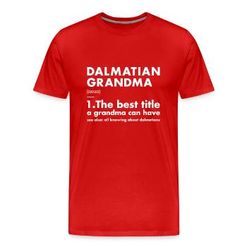 Dalmatian Grandma Definition - Männer Premium Bio T-Shirt - Rot - Vorne - Damien (186cm)
