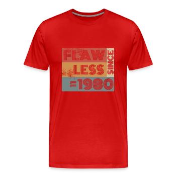 44. Birthday Flawless since 11/1980 - Men's Premium Organic T-Shirt - red - Front - Damien (186cm)