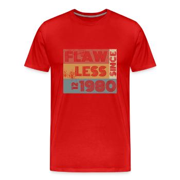 44. Birthday Flawless since 12/1980 - Men's Premium Organic T-Shirt - red - Front - Damien (186cm)