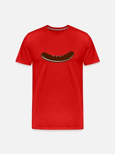 Bratwurst - Männer Premium Bio T-Shirt - Rot