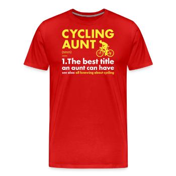 Sport Aunt Cycling - Männer Premium Bio T-Shirt - Rot - Vorne - Damien (186cm)