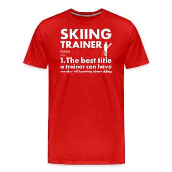 Entraîneur sportif Ski - T-shirt bio Premium Homme - rouge - Devant - Damien (186cm)