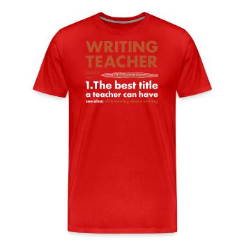 Writer Teacher Definition Writing - Männer Premium Bio T-Shirt - Rot - Vorne - Damien (186cm)
