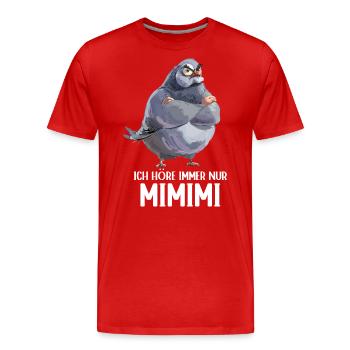 pigeon colombe oiseau pigeon amateur mimimi - T-shirt bio Premium Homme - rouge - Devant - Damien (186cm)