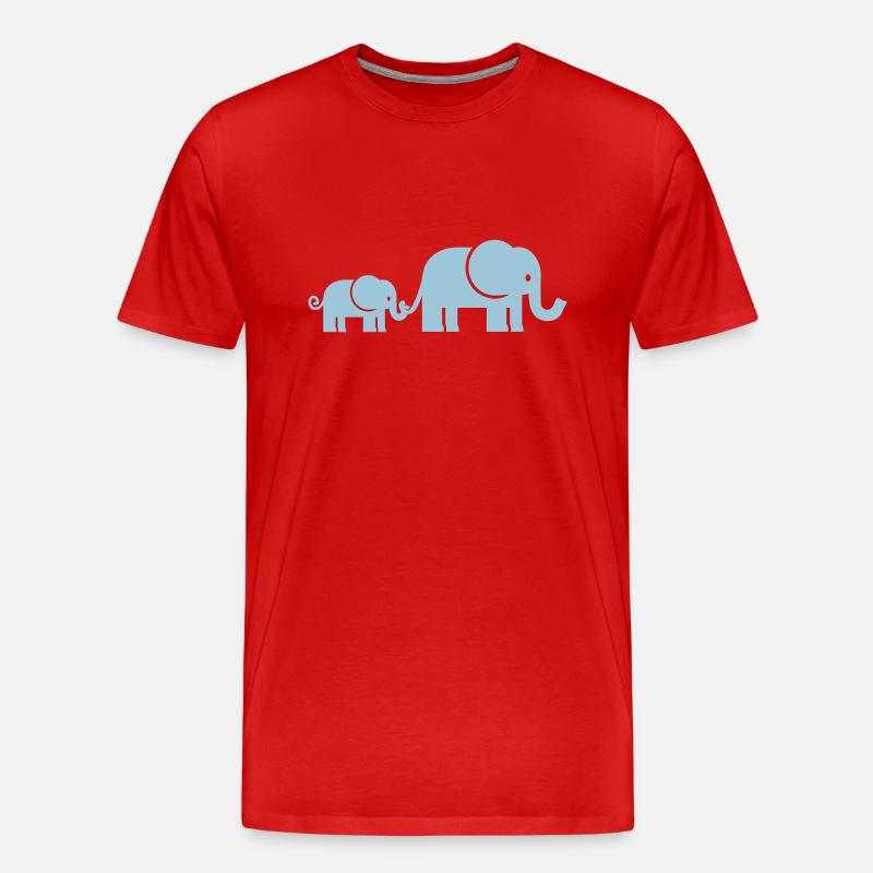 Elefant - Männer Premium Bio T-Shirt - Rot