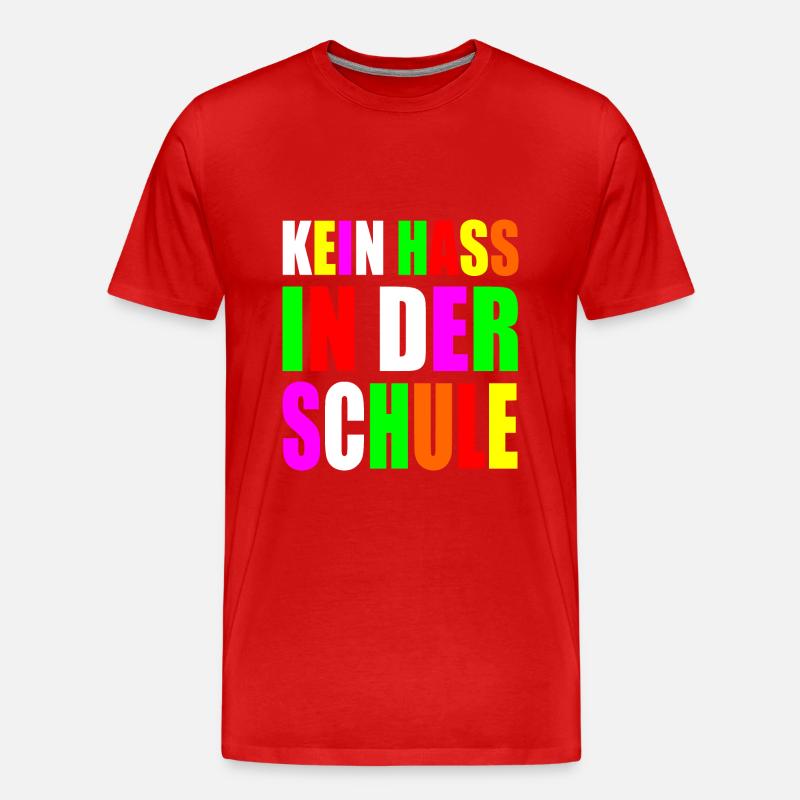 Kein hass in der schule - Männer Premium Bio T-Shirt - Rot