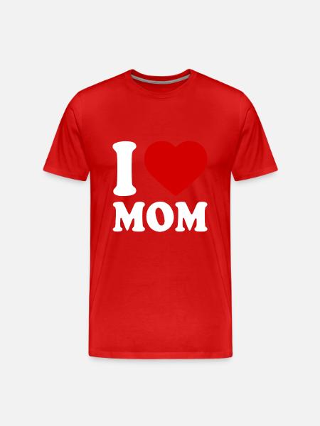 I love mom - Organic T-shirt Ekologisk premium-T-shirt herr - röd