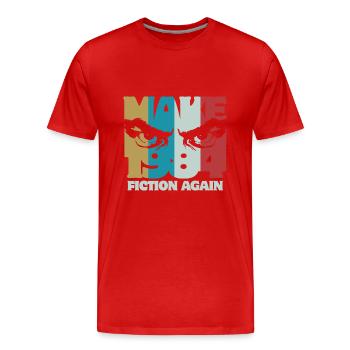 Redevenir une fiction de 1984 - Orwell - T-shirt bio Premium Homme - rouge - Devant - Damien (186cm)